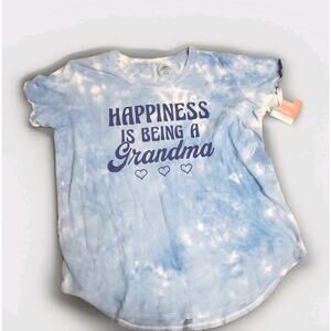 Celebrate Mother’s Day Tie-Dye T-Shirt XL Blue – “Happiness Is Being a Grandma”